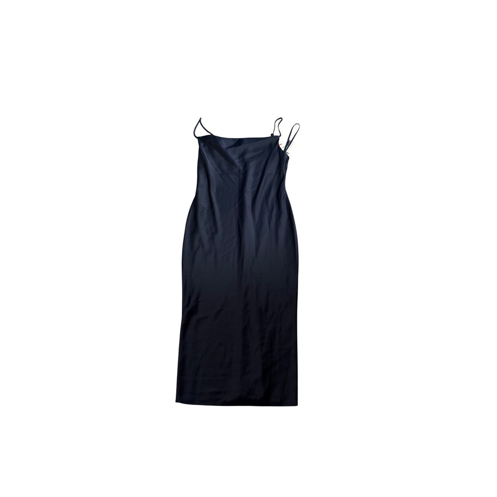 929. Bar III Women's Draped Satin Slip Dress Navy Blue Size XS Elegant Occasion - Picture 4 of 4
